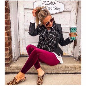 Spanx Velvet Leggings in Color Rich Burgundy